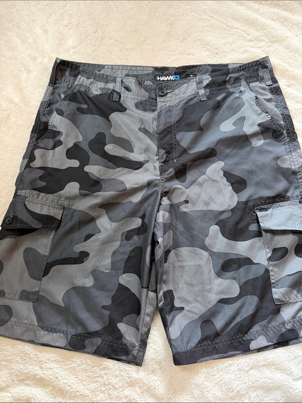 Tony Hawk Men's Black & Gray Camo Swim Shorts